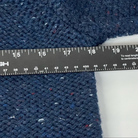 Ann‎ Taylor Navy Blue Marled Speckled Sweater Scalloped Neck Womens Size Small S - Picture 5 of 8